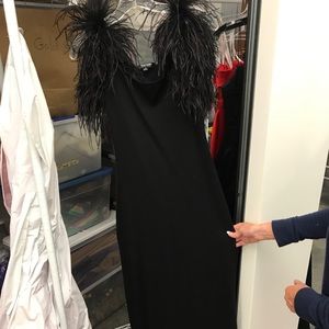 Emanuel black evening dress